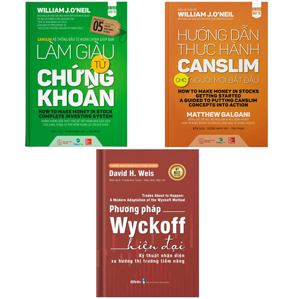 Combo 3 cuốn sách: Làm Giàu Từ Chứng Khoán + Thực hành CANSLIM + Phương Pháp Wyckoff Hiện Đại