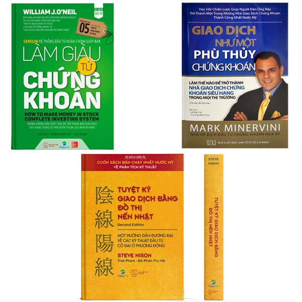 Combo Sách kỹ năng đầu tư chứng khoán F1: Làm giàu từ chứng khoán + Phù thủy chứng khoán + Nến Nhật